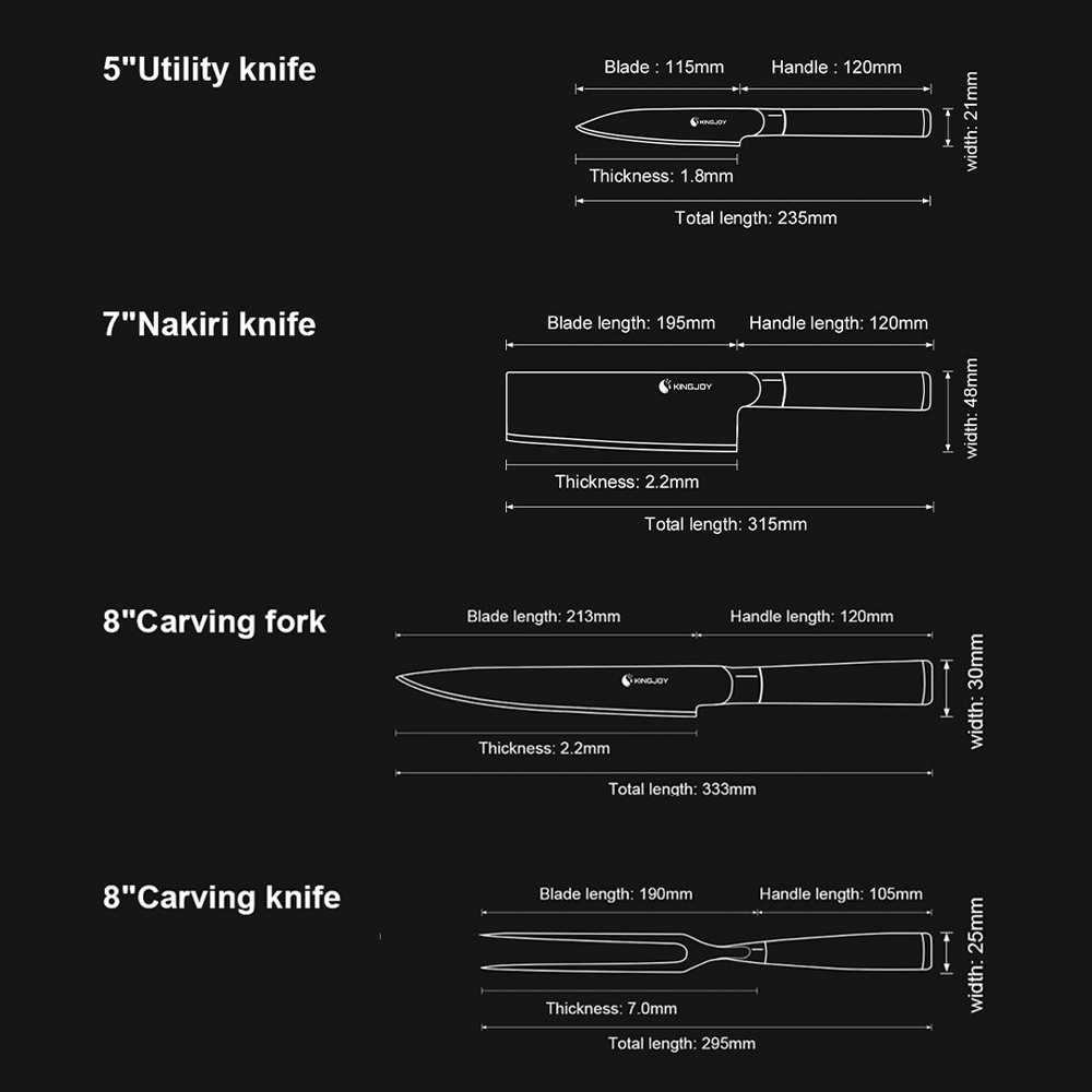 Lee S. Knife Set + Carving Knife and Fork (包丁4本とフォーク1本)
