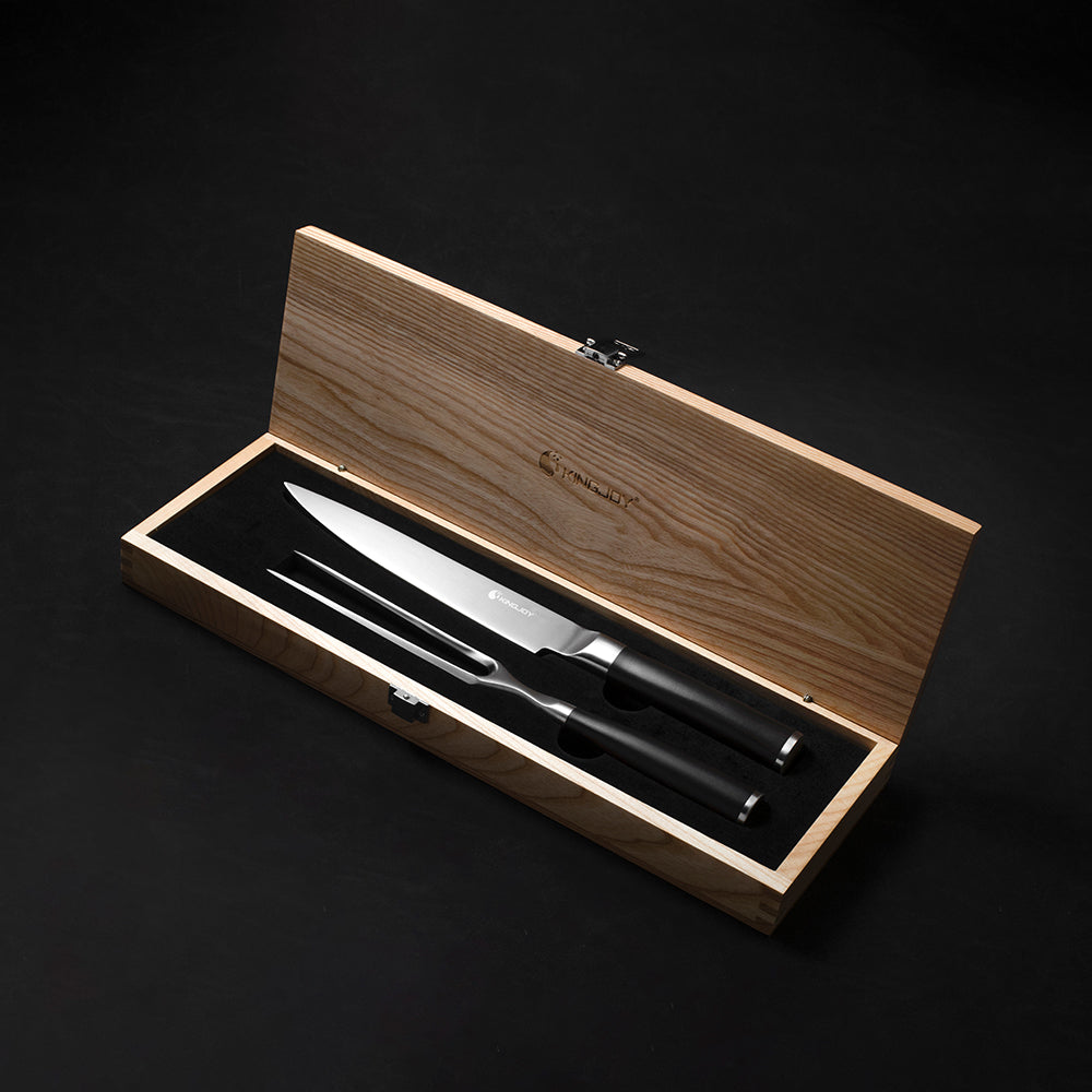 okingjoy|chefs choice|Lee S.Knife Set + Carving Knife and Fork|japanese kitchen knife set|side view