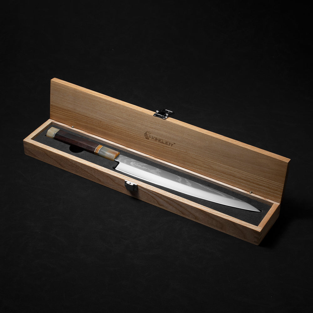 okingjoy|All Items|7-Inch Santoku Knife+11-Inch Yanagiba Knife|japanese knife set|side view